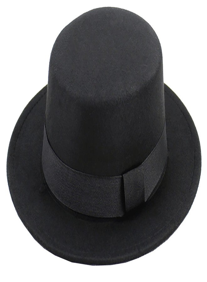 OVOY Classic Wide Brim Flat Top Fedora Hats for Women Men Warm Panama Hat Dress Felt Jazz Hat with Band - Image 1